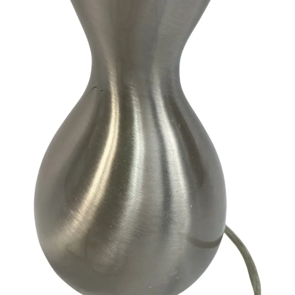 Brushed Nickel Table Lamp Modern Accent Light Fabric Shade